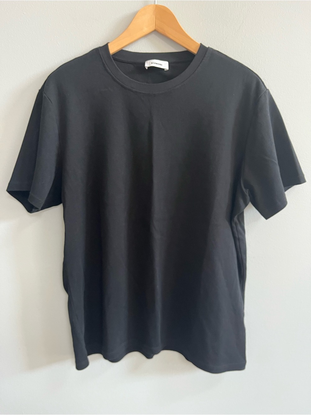 Kumori Men's Black Crew Neck Short Sleeve Tee Size XL Organic Cotton Basic
